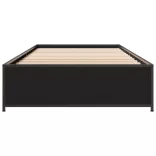 fekete szerelt fa és fém ágykeret 75 x 190 cm