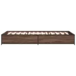 barna tölgyszínű szerelt fa és fém ágykeret 75 x 190 cm