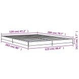 szürke sonoma szerelt fa és fém ágykeret 120 x 200 cm