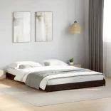 fekete szerelt fa és fém ágykeret 135 x 190 cm