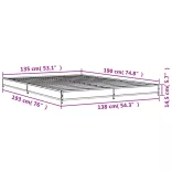 fekete szerelt fa és fém ágykeret 135 x 190 cm