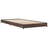 barna tölgyszínű szerelt fa és fém ágykeret 75 x 190 cm