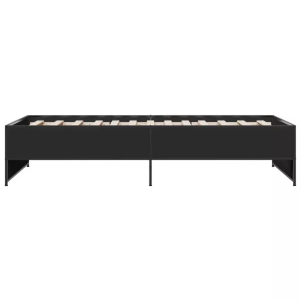 fekete szerelt fa és fém ágykeret 90 x 200 cm