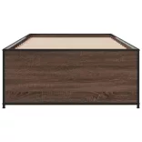 barna tölgyszínű szerelt fa és fém ágykeret 90 x 200 cm
