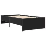 fekete szerelt fa és fém ágykeret 90 x 190 cm