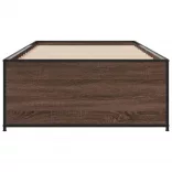 barna tölgyszínű szerelt fa és fém ágykeret 90 x 190 cm