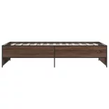 barna tölgyszínű szerelt fa és fém ágykeret 90 x 190 cm