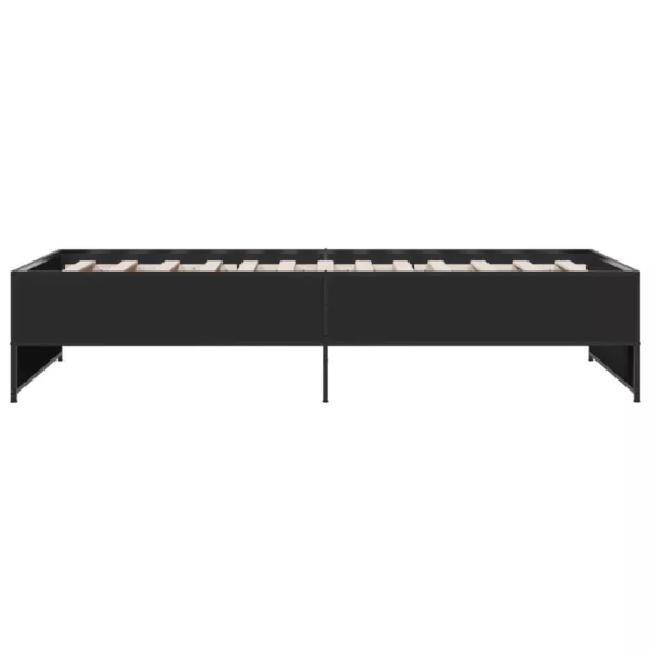 fekete szerelt fa és fém ágykeret 75 x 190 cm