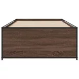 barna tölgyszínű szerelt fa és fém ágykeret 75 x 190 cm