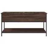barna tölgy színű szerelt fa és fém dohányzóasztal 100x50x50 cm