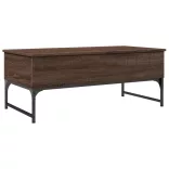 barna tölgy szerelt fa és fém dohányzóasztal 100 x 50 x 40 cm