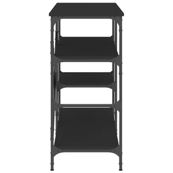 fekete szerelt fa és fém pékállvány 90 x 40 x 84 cm