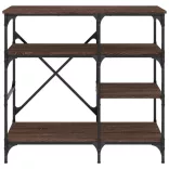 barna tölgy színű szerelt fa és fém pékállvány 90 x 40 x 84 cm