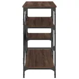 barna tölgy színű szerelt fa és fém pékállvány 90 x 40 x 84 cm