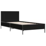 fekete szerelt fa és fém ágykeret 90 x 200 cm
