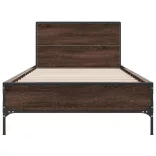 barna tölgyszínű szerelt fa és fém ágykeret 90 x 200 cm