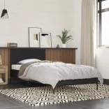 fekete szerelt fa és fém ágykeret 75 x 190 cm