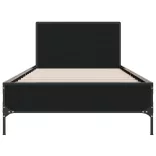 fekete szerelt fa és fém ágykeret 90 x 190 cm