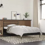 fekete szerelt fa és fém ágykeret 90 x 200 cm