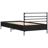 fekete szerelt fa és fém ágykeret 90 x 200 cm