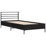 fekete szerelt fa és fém ágykeret 100 x 200 cm