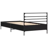 fekete szerelt fa és fém ágykeret 75 x 190 cm