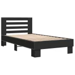 fekete szerelt fa és fém ágykeret 75 x 190 cm