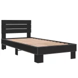 fekete szerelt fa és fém ágykeret 90 x 200 cm