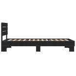fekete szerelt fa és fém ágykeret 90 x 200 cm