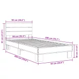 fekete szerelt fa és fém ágykeret 90 x 200 cm