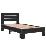 fekete szerelt fa és fém ágykeret 75 x 190 cm