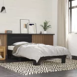 fekete szerelt fa és fém ágykeret 75 x 190 cm