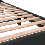 fekete szerelt fa és fém ágykeret 75 x 190 cm