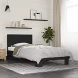 fekete szerelt fa és fém ágykeret 75 x 190 cm