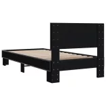 fekete szerelt fa és fém ágykeret 75 x 190 cm