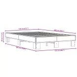 fekete szerelt fa és fém ágykeret 120 x 200 cm