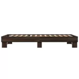 barna tölgyszínű szerelt fa és fém ágykeret 100 x 200 cm