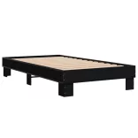 fekete szerelt fa és fém ágykeret 90 x 200 cm