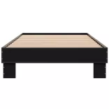 fekete szerelt fa és fém ágykeret 90 x 200 cm