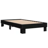 fekete szerelt fa és fém ágykeret 90 x 200 cm