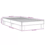 fekete szerelt fa és fém ágykeret 90 x 200 cm