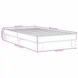 fekete szerelt fa és fém ágykeret 75 x 190 cm