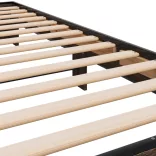 barna tölgyszínű szerelt fa és fém ágykeret 75 x 190 cm