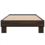 barna tölgyszínű szerelt fa és fém ágykeret 90 x 190 cm