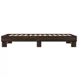 barna tölgyszínű szerelt fa és fém ágykeret 90 x 190 cm