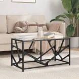 acél dohányzóasztal átlátszó üveglappal 78,5 x 40 x 41 cm