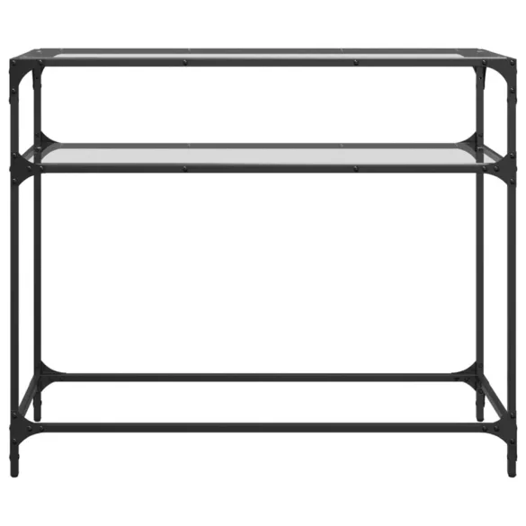 acél tálalóasztal átlátszó üveglappal 98 x 35 x 81 cm