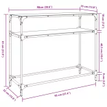 acél tálalóasztal átlátszó üveglappal 98 x 35 x 81 cm