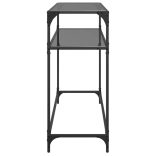 acél tálalóasztal fekete üveglappal 98 x 35 x 81 cm