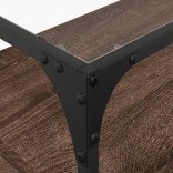 barna tölgy színű szerelt fa TV-szekrény üveglappal 80x35x51 cm